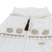 Бебешки плюшен ромпър с цип в екрю 4