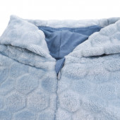 Бебешки плюшен ромпър с цип в синьо 5