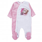 Бебешки плюшен ромпър ''Hello'' в розово 2
