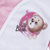 Бебешки плюшен ромпър ''Hello'' в розово 4
