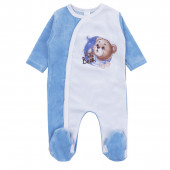 Бебешки плюшен ромпър ''Hello'' в синьо 2