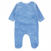 Бебешки плюшен ромпър ''Hello'' в синьо 3