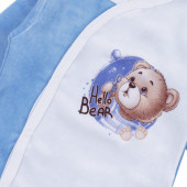 Бебешки плюшен ромпър ''Hello'' в синьо 4