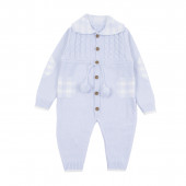 Бебешки подаръчен комплект от плетиво в синьо 2