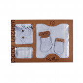 Бебешки подаръчен комплект от плетиво в синьо 8