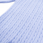 Бебешки ромпър от плетиво с шапка в синьо 5