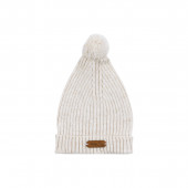 Бебешки ромпър от плетиво с шапка в светлобежово 4