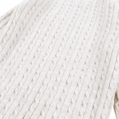 Бебешки ромпър от плетиво с шапка в светлобежово 5