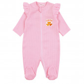 Бебешки ромпър с цип "Hug me" в розово 2