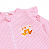 Бебешки ромпър с цип "Hug me" в розово 4