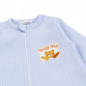Бебешки ромпър с цип "Hug me" в синьо 4