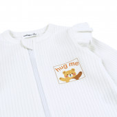 Бебешки ромпър с цип и къдрички "Hug me" в екрю 4