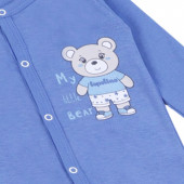 Бебешки ромпър с ръкавичка "My bear" в синьо 3