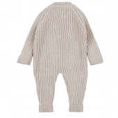 Бебешки ромпър от плетиво с шапка "Soft heat" в бежово 3