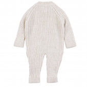 Бебешки ромпър от плетиво с шапка "Soft heat" в светлобежово 3