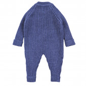 Бебешки ромпър от плетиво с шапка "Soft heat" в тъмносиньо 3