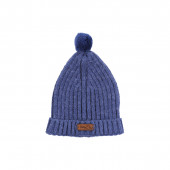 Бебешки ромпър от плетиво с шапка "Soft heat" в тъмносиньо 4