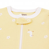 Бебешки памучен ромпър с цип в жълто 3