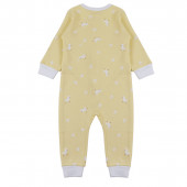 Бебешки ромпър с цип и открити крачета в жълто 2