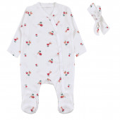 Бебешки ромпър на цветчета с аксесоар 2