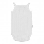 Бебешко ажурено боди-потник с тънки презрамки в екрю 2