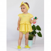 Бебешко боди-рокля в жълто 2