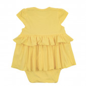 Бебешко боди-рокля в жълто 3