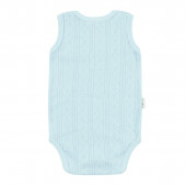 Бебешко боди-потник от памучен ажур в синьо 2