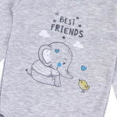Детско боди "Best friends" в сив меланж 3