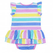 Бебешко боди-рокля на цветни райета 2