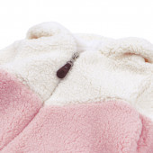 Бебешко пухено яке в екрю и розово 4