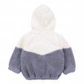 Бебешко пухено яке в екрю и сиво 2