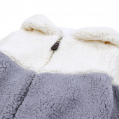 Бебешко пухено яке в екрю и сиво 4