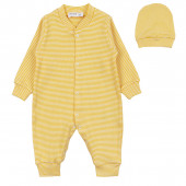 Бебешки плътен ромпър с шапка  2