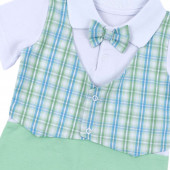 Бебешки ромпър с папийонка в млечна мента 3