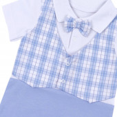 Бебешки ромпър с папийонка в синьо 3