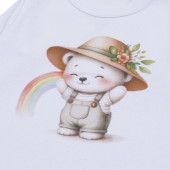Бебешко памучно боди "Bear" в бяло 3