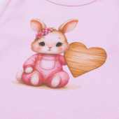 Бебешко памучно боди "Rabbit" в розово 3