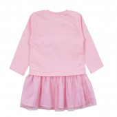 Бебешка рокля с джобче в розово 2