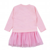 Бебешка рокля с панделки в розово 2