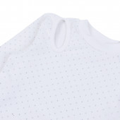 Детска блуза с фини камъчета в екрю 3