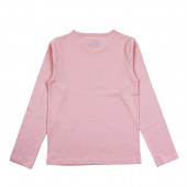 Детска памучна блуза "Saturday" в опушено розово 2