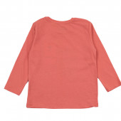 Детска памучна блуза "Monster" в оранжево 2