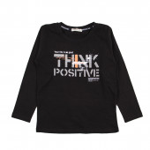 Детска плътна блуза "Think positive" в черно 2