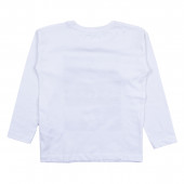 Детска памучна блуза "Skills" в бяло 2