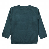 Детски пуловер от фино плетиво в зелено 2