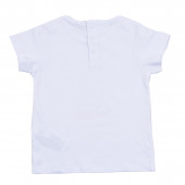 Бебешка памучна тениска "Еднорог" в бяло 2