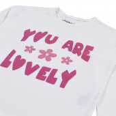 Детска памучна блуза "Lovely" в бяло 3