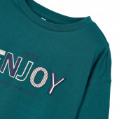 Детска памучна блуза "Enjoy" в зелено 3