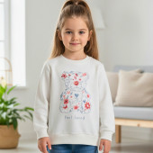 Детска плътна блуза ''Feel love'' в екрю 2